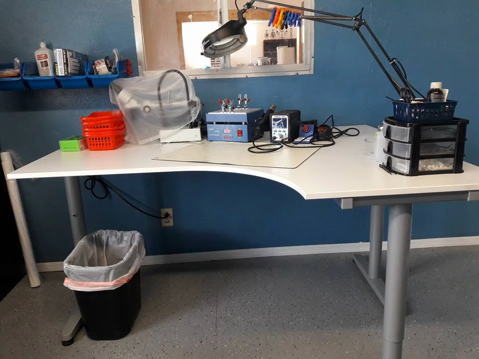 Soldering and rework station used for board-level phone repairs